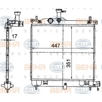 Radiateur, refroidissement du moteur HELLA 8MK 376 790-001