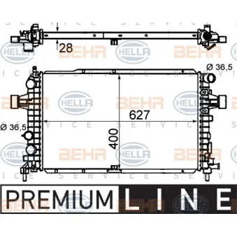 Radiateur, refroidissement du moteur HELLA 8MK 376 790-021
