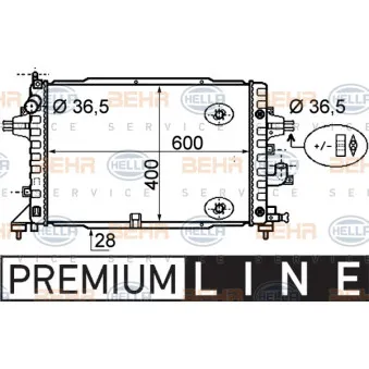 Radiateur, refroidissement du moteur HELLA 8MK 376 790-041