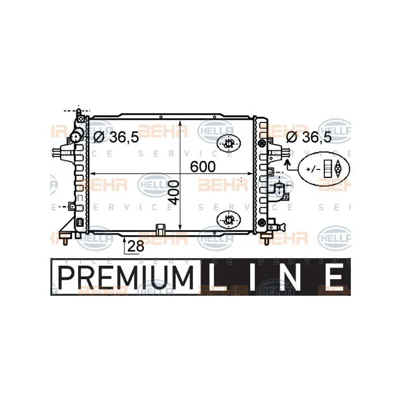 Radiateur, refroidissement du moteur HELLA 8MK 376 790-041