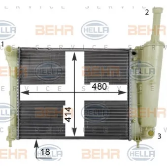 Radiateur, refroidissement du moteur HELLA