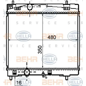 Radiateur, refroidissement du moteur HELLA 8MK 376 790-061