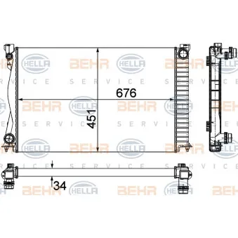 Radiateur, refroidissement du moteur HELLA 8MK 376 790-104