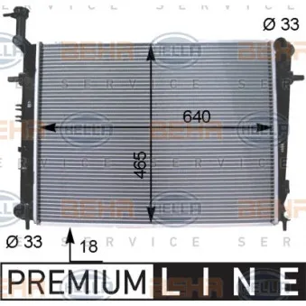 Radiateur, refroidissement du moteur HELLA 8MK 376 790-111