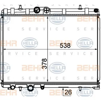 Radiateur, refroidissement du moteur HELLA 8MK 376 790-121