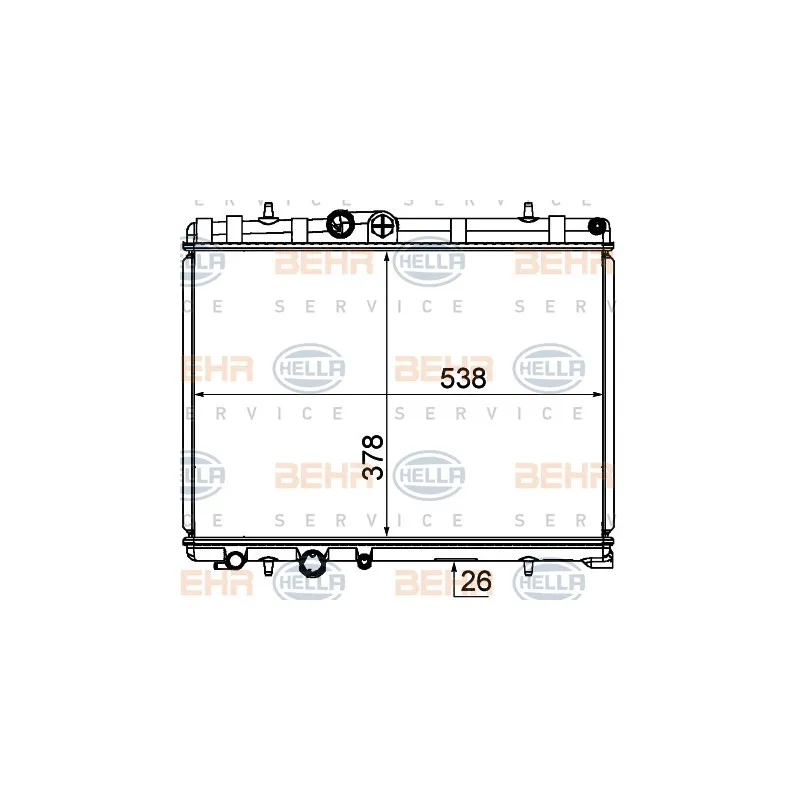 Radiateur, refroidissement du moteur HELLA 8MK 376 790-121
