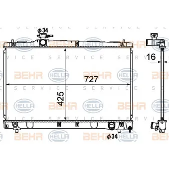 Radiateur, refroidissement du moteur HELLA 8MK 376 790-171