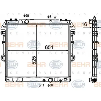 Radiateur, refroidissement du moteur HELLA 8MK 376 790-181