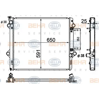 Radiateur, refroidissement du moteur HELLA 8MK 376 790-191