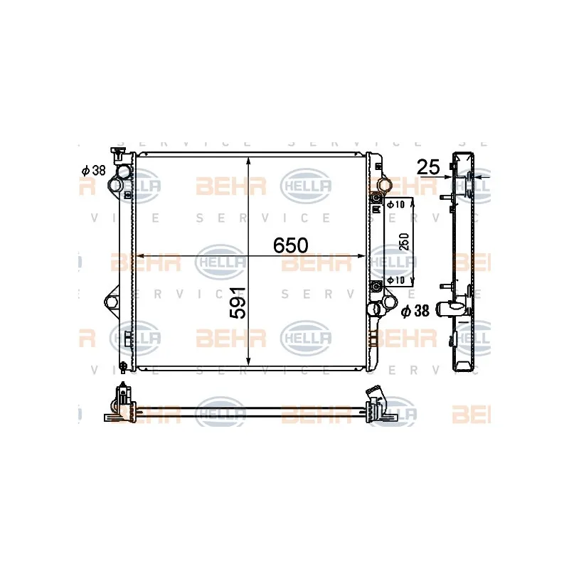 Radiateur, refroidissement du moteur HELLA 8MK 376 790-191
