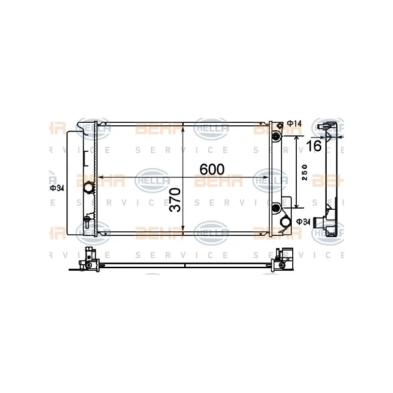 Radiateur, refroidissement du moteur HELLA 8MK 376 790-211