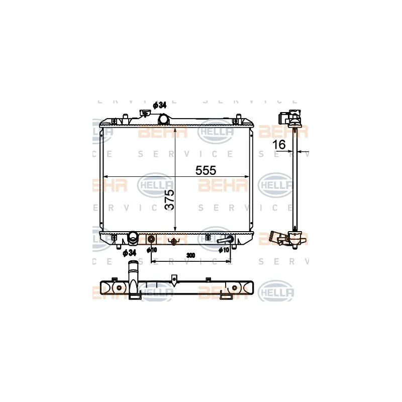 Radiateur, refroidissement du moteur HELLA 8MK 376 790-231
