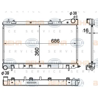 Radiateur, refroidissement du moteur HELLA 8MK 376 790-281