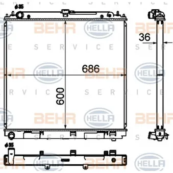 Radiateur, refroidissement du moteur HELLA 8MK 376 790-311