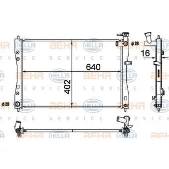 Radiateur, refroidissement du moteur HELLA 8MK 376 790-321