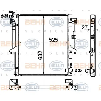 Radiateur, refroidissement du moteur HELLA 8MK 376 790-331