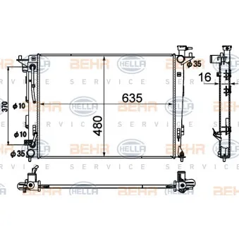 Radiateur, refroidissement du moteur HELLA 8MK 376 790-431