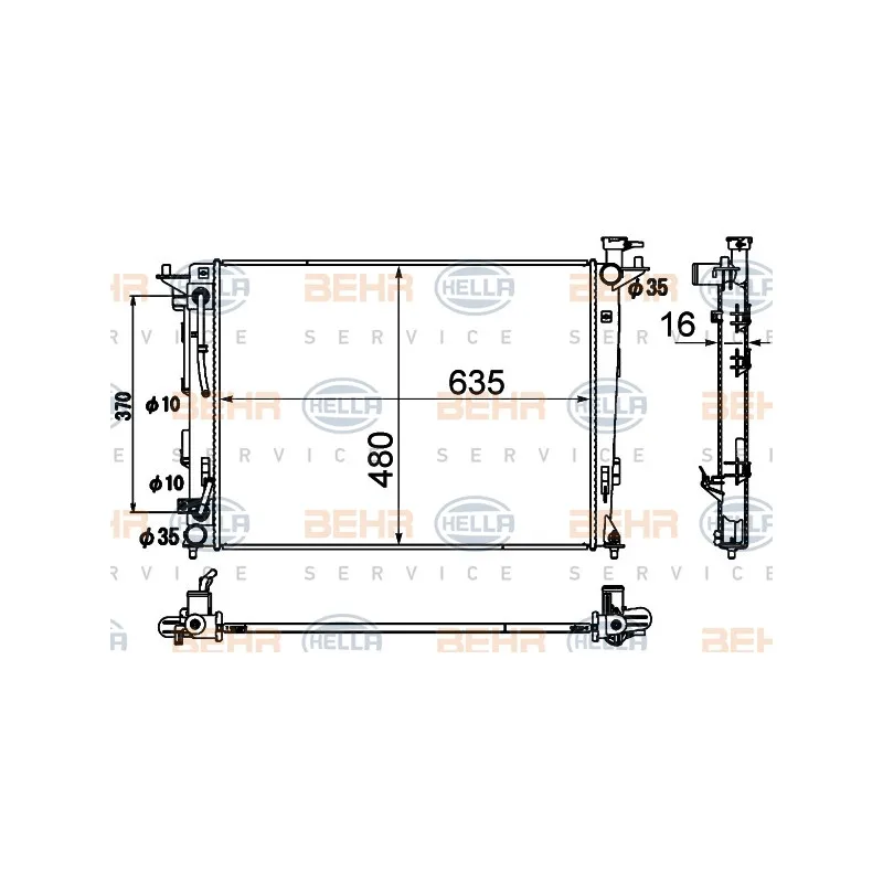 Radiateur, refroidissement du moteur HELLA 8MK 376 790-431