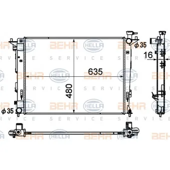 Radiateur, refroidissement du moteur HELLA 8MK 376 790-441