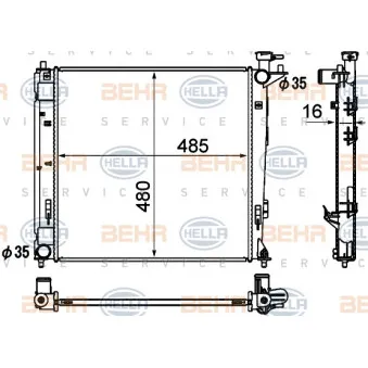 Radiateur, refroidissement du moteur HELLA 8MK 376 790-461