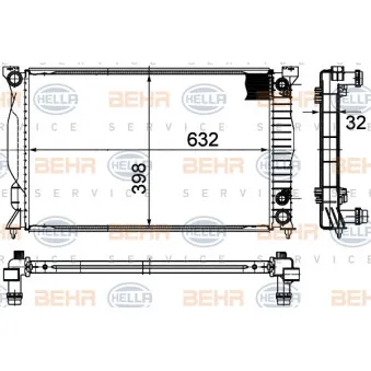 Radiateur, refroidissement du moteur HELLA 8MK 376 790-531