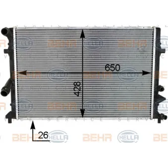 Radiateur, refroidissement du moteur HELLA 8MK 376 790-551