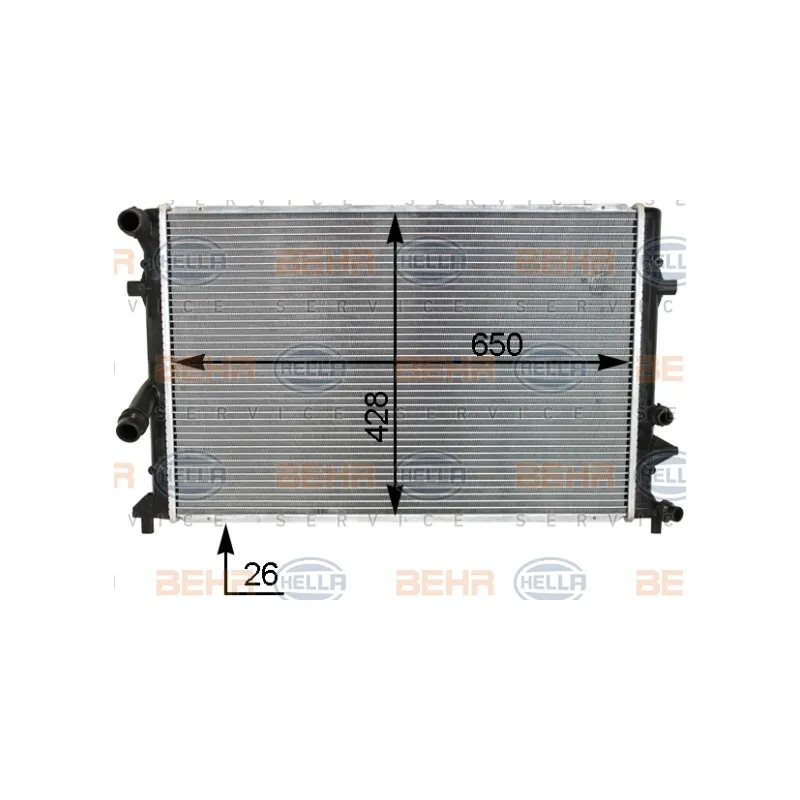 Radiateur, refroidissement du moteur HELLA 8MK 376 790-551