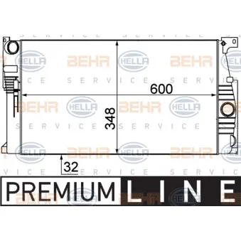 Radiateur, refroidissement du moteur HELLA 8MK 376 791-781