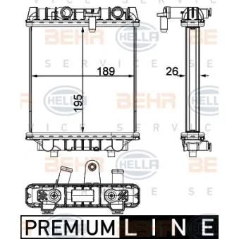 Radiateur, refroidissement du moteur HELLA 8MK 376 795-121