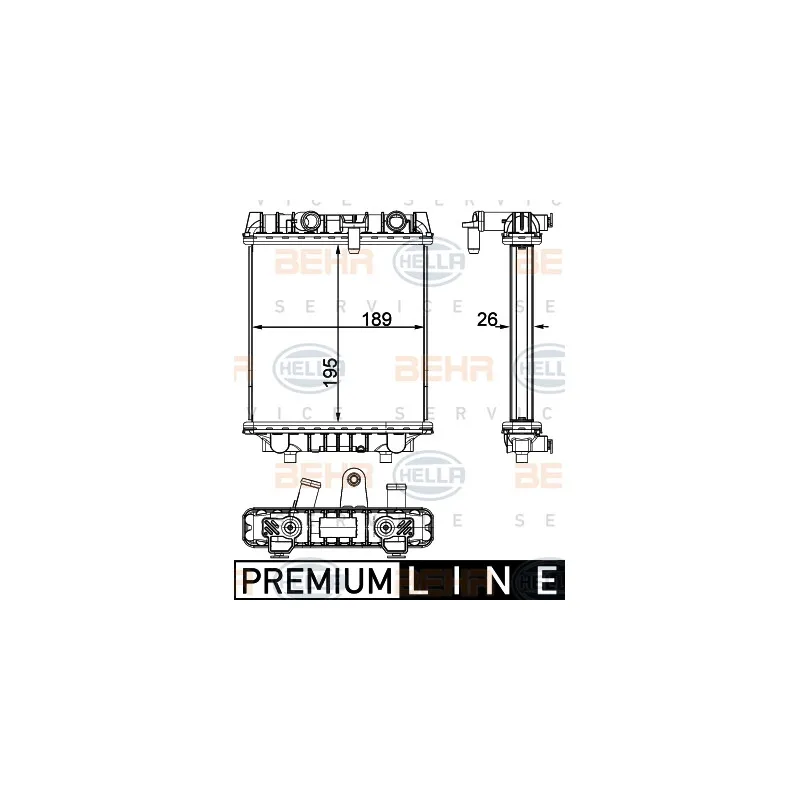 Radiateur, refroidissement du moteur HELLA 8MK 376 795-121