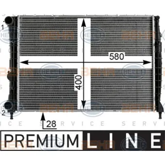 Radiateur, refroidissement du moteur HELLA 8MK 376 900-001