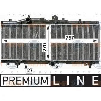 Radiateur, refroidissement du moteur HELLA 8MK 376 900-051