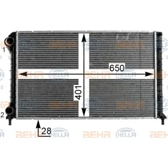 Radiateur, refroidissement du moteur HELLA 8MK 376 900-061
