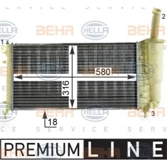 Radiateur, refroidissement du moteur HELLA 8MK 376 900-101
