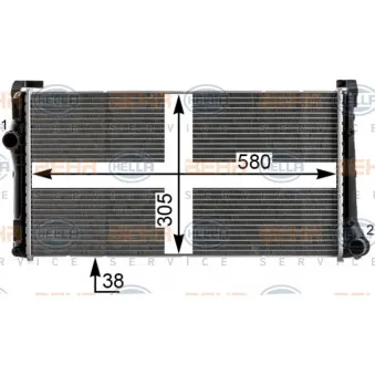 Radiateur, refroidissement du moteur HELLA 8MK 376 900-111
