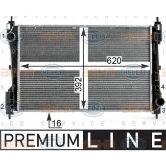 Radiateur, refroidissement du moteur HELLA 8MK 376 900-121