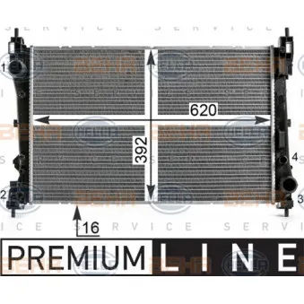 Radiateur, refroidissement du moteur HELLA 8MK 376 900-131