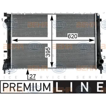 Radiateur, refroidissement du moteur HELLA 8MK 376 900-191