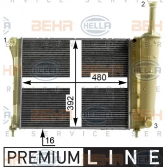 Radiateur, refroidissement du moteur HELLA 8MK 376 900-221