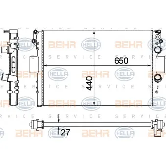 Radiateur, refroidissement du moteur HELLA 8MK 376 900-231