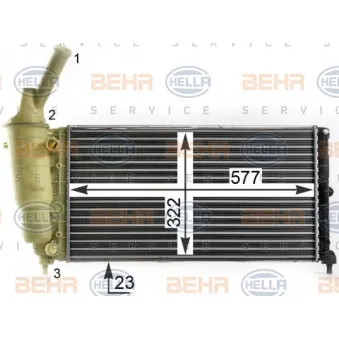 Radiateur, refroidissement du moteur HELLA 8MK 376 900-241