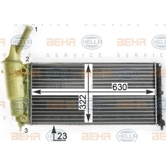 Radiateur, refroidissement du moteur HELLA 8MK 376 900-251