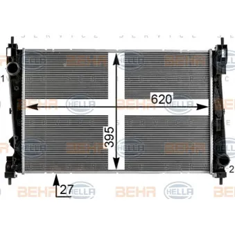Radiateur, refroidissement du moteur HELLA 8MK 376 900-281