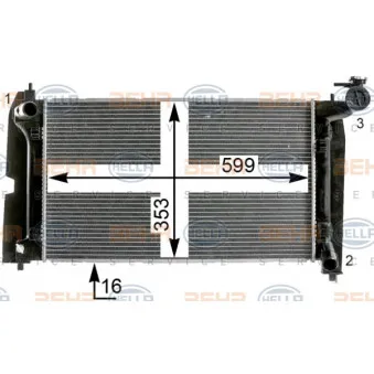 Radiateur, refroidissement du moteur HELLA 8MK 376 900-321