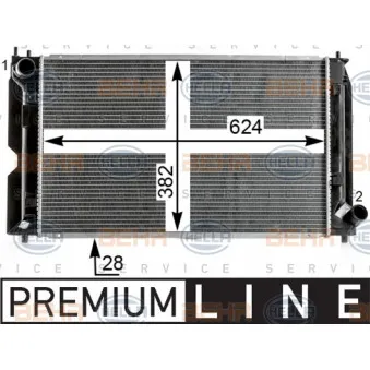 Radiateur, refroidissement du moteur HELLA 8MK 376 900-331