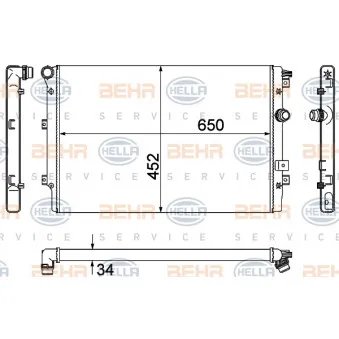 Radiateur, refroidissement du moteur HELLA 8MK 376 901-021