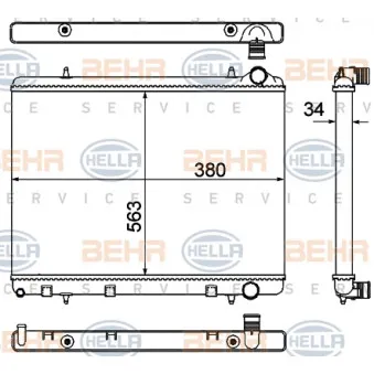 Radiateur, refroidissement du moteur HELLA 8MK 376 901-031