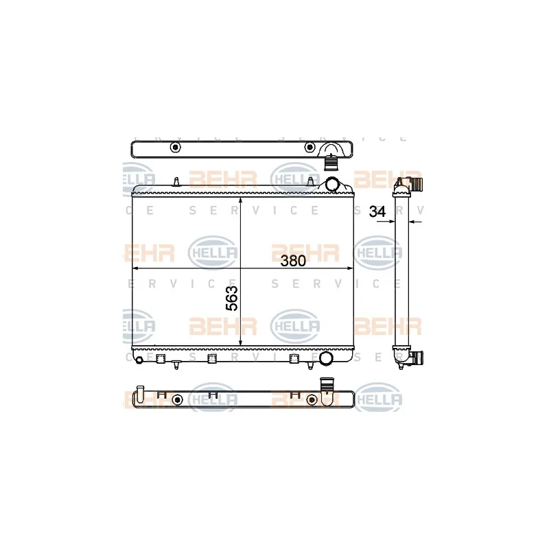 Radiateur, refroidissement du moteur HELLA 8MK 376 901-031