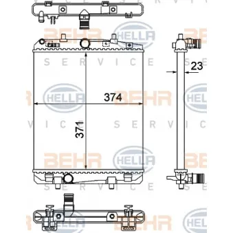Radiateur, refroidissement du moteur HELLA 8MK 376 901-051