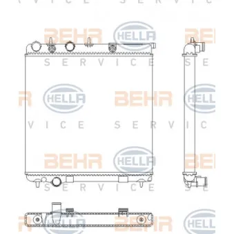 Radiateur, refroidissement du moteur HELLA 8MK 376 901-071